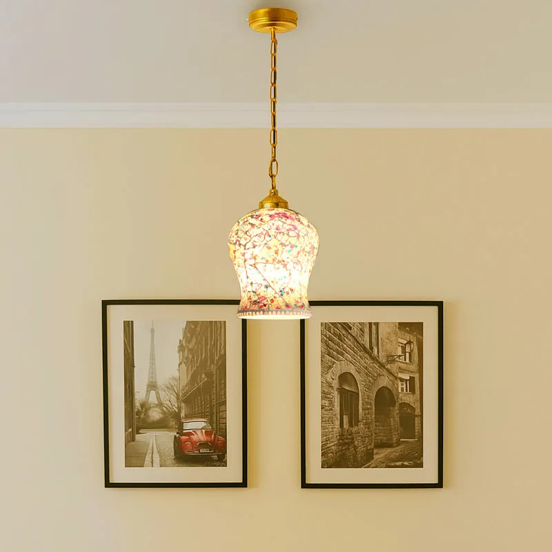 Mosaic Night Metal & Glass Ceiling Lamp media 2