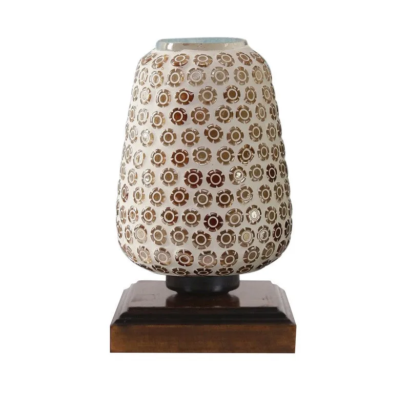 Miraelle Glass Table Lamp With Wooden Base - Multicolor media 6