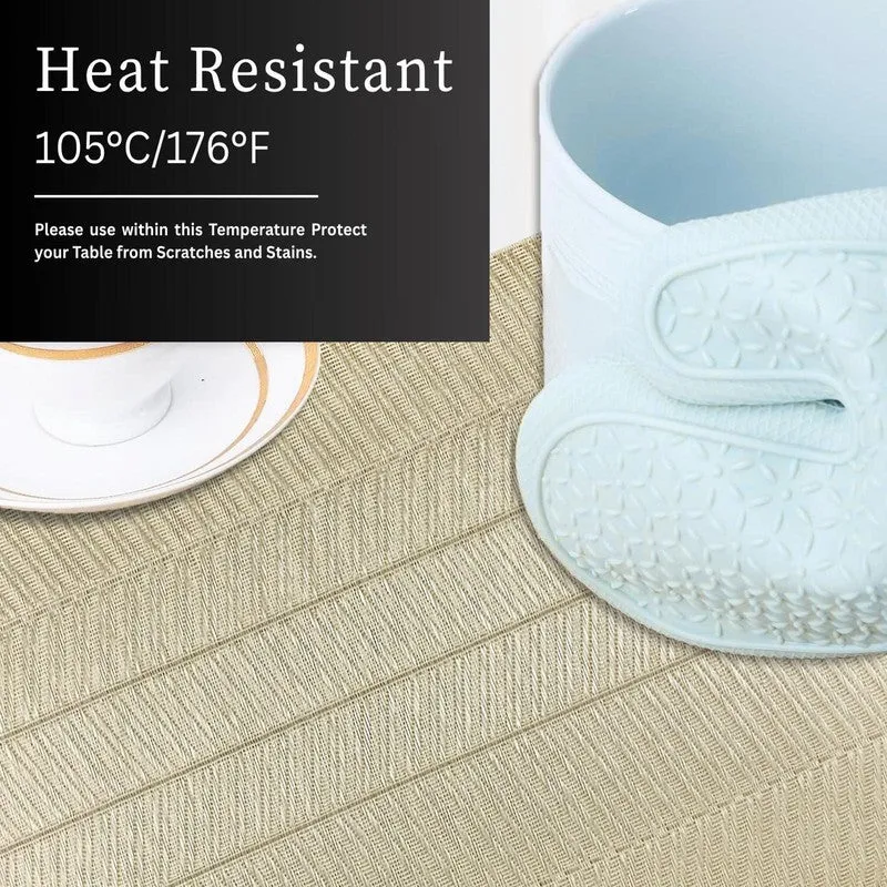 Lumira Golden Rectangle PVC Table Mats - Set Of Four media 4