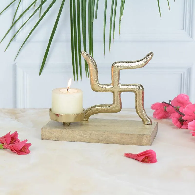 Swastika Mantra Telight Candle Holder media 1