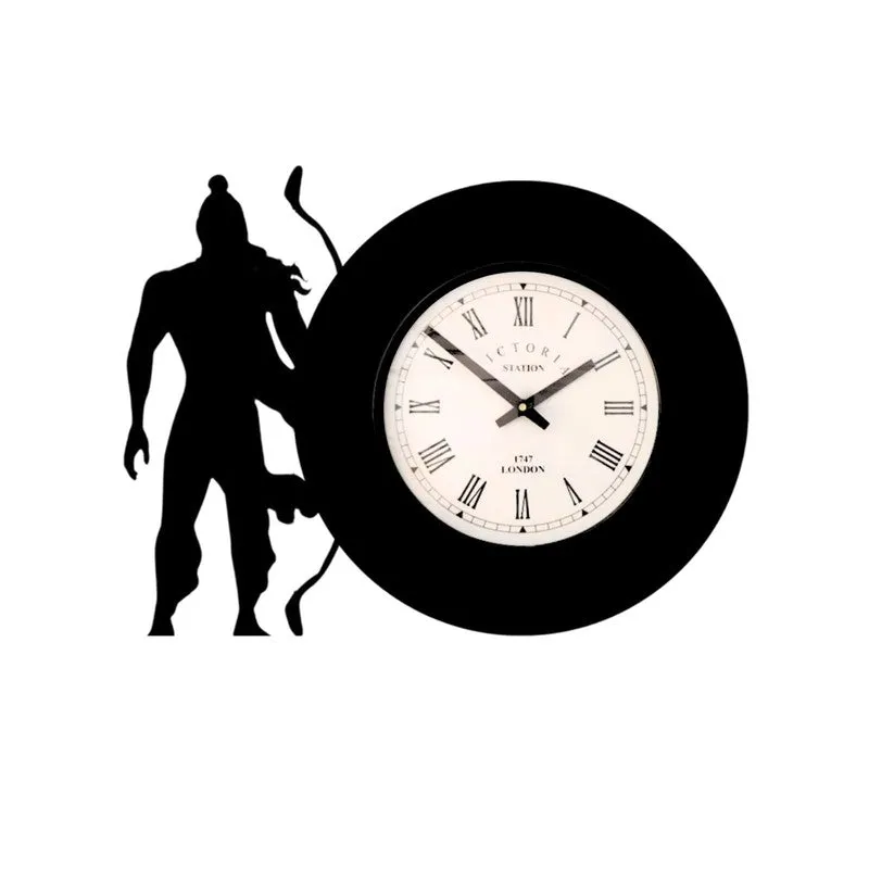 Sri Ram Steel Analog Wall Clock - Black media 4