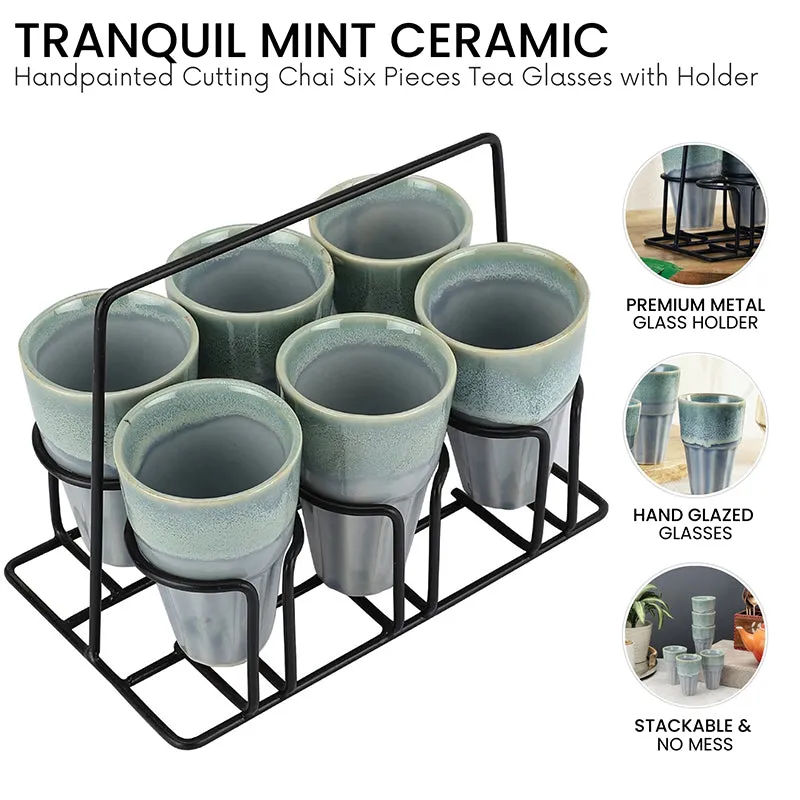 Petra Ceramic Kulhad With Holder - Seven Piece Set media 3