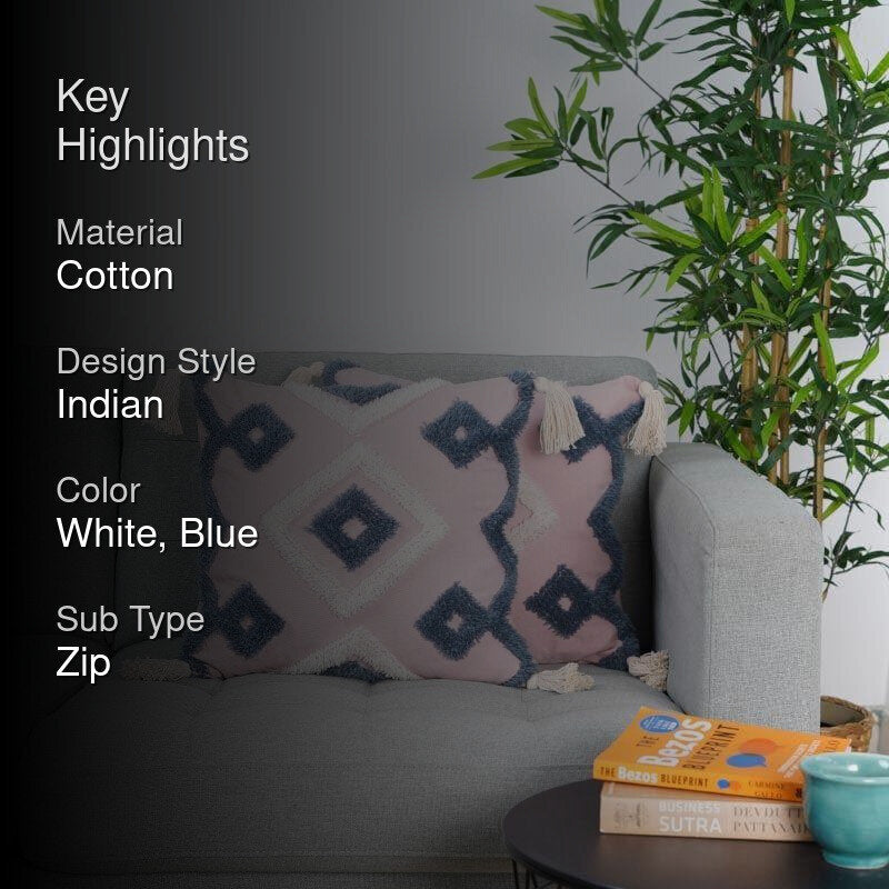 Indigo Diamond Cushion Cover - Set Of Two media 2