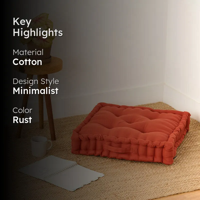 Marlon Cotton Floor Cushion - Rust media 2