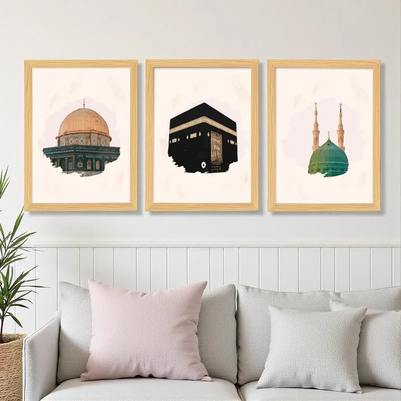 Minarets Of Makkah Wall Art - Set Of Three media 1