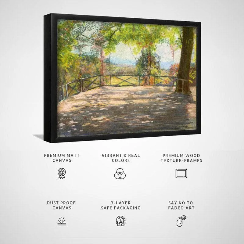 Motif In Park By Ladislav Med?ansk? - Black Frame Canvas Wall Painting - Black Frame media 6