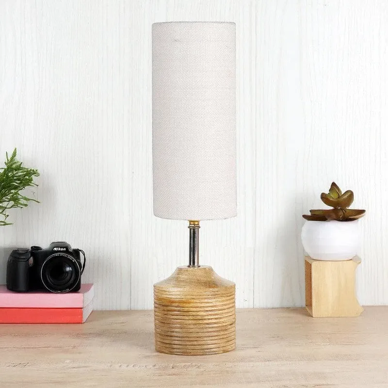 Woody Fabric Table Lamp - White,Brown media 4