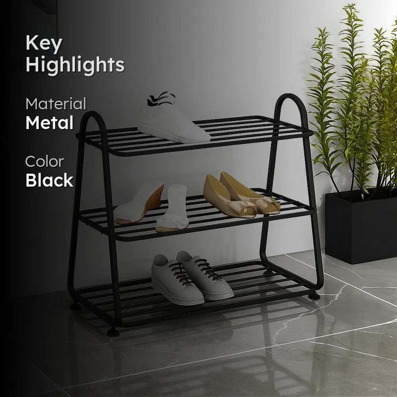 Shoehive 3-tier Metal Shoe Rack - Black media 2