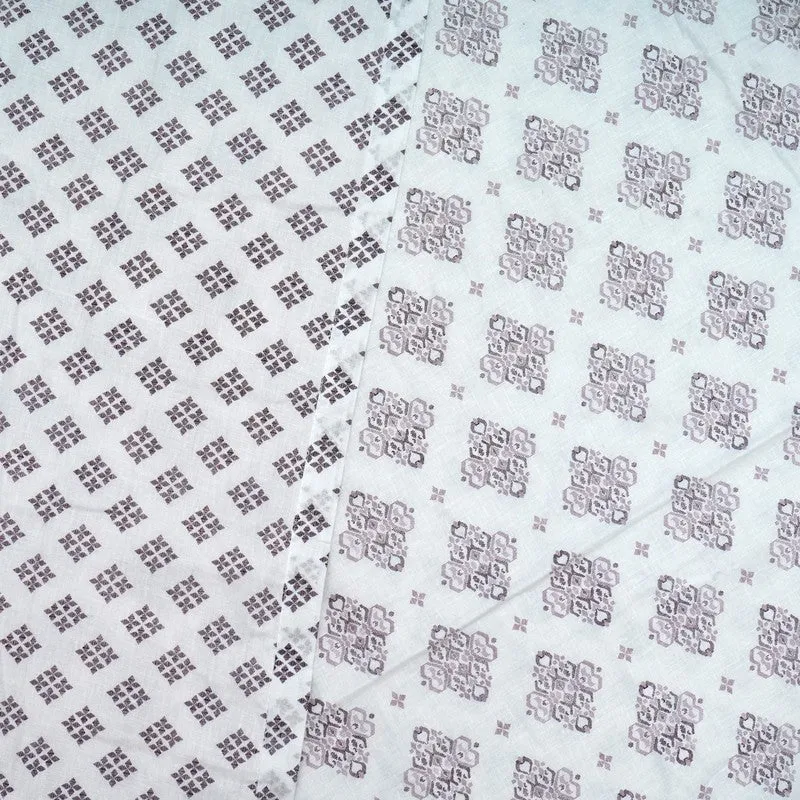 Florique Printed Cotton Dohar (Purple,White) - 120 GSM media 5