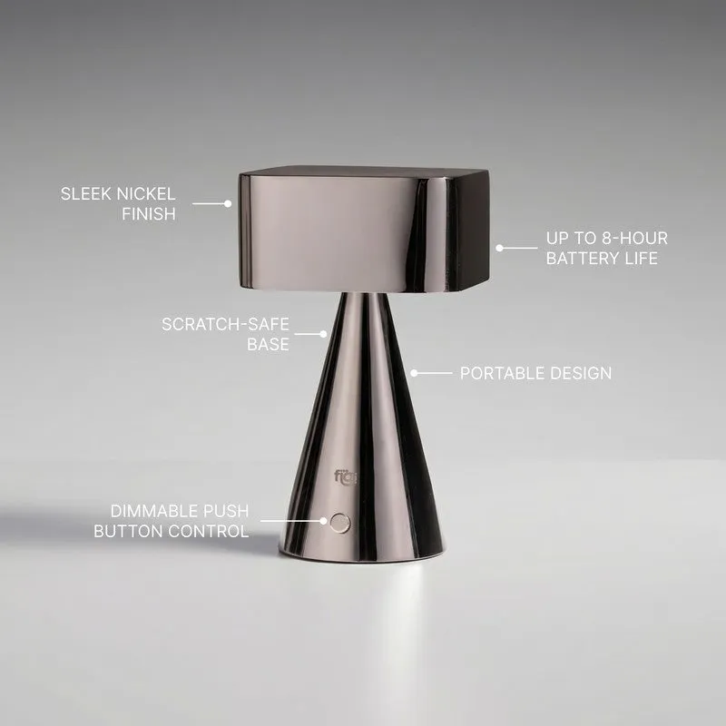 Fig Living Chrome Portable Stainless Steel Table Lamp - Silver media 7