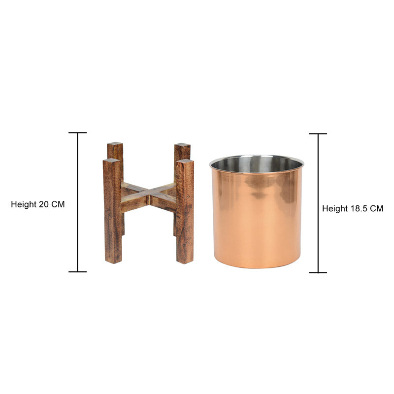 Hita Stainless Steel Planter With Stand media 5