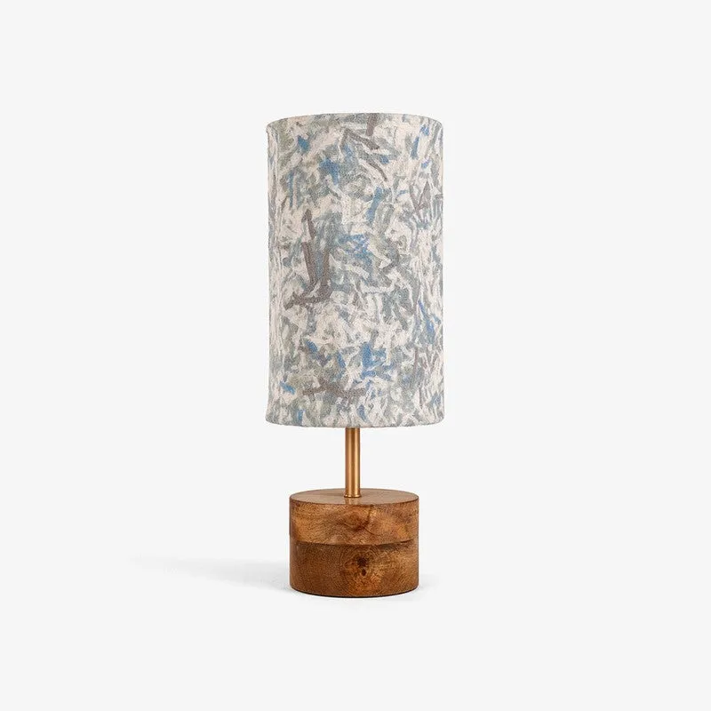 Orange Tree Flake Mango Wood Table Lamp Blue - Multicolor media 3