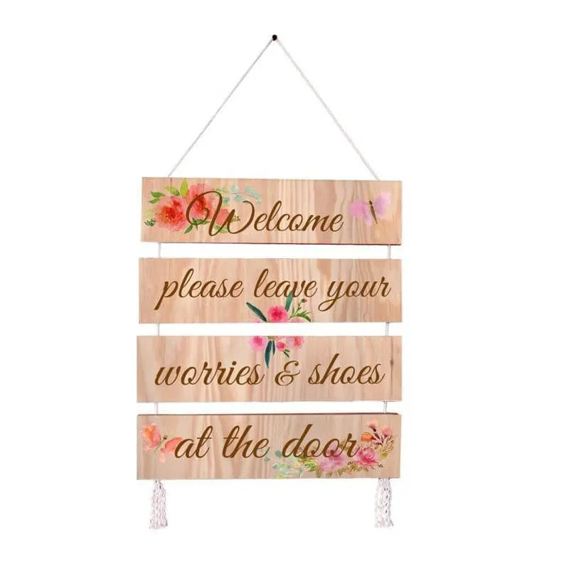 Be Positive Welcome Handpainted Canvas Wall Hanging media 3