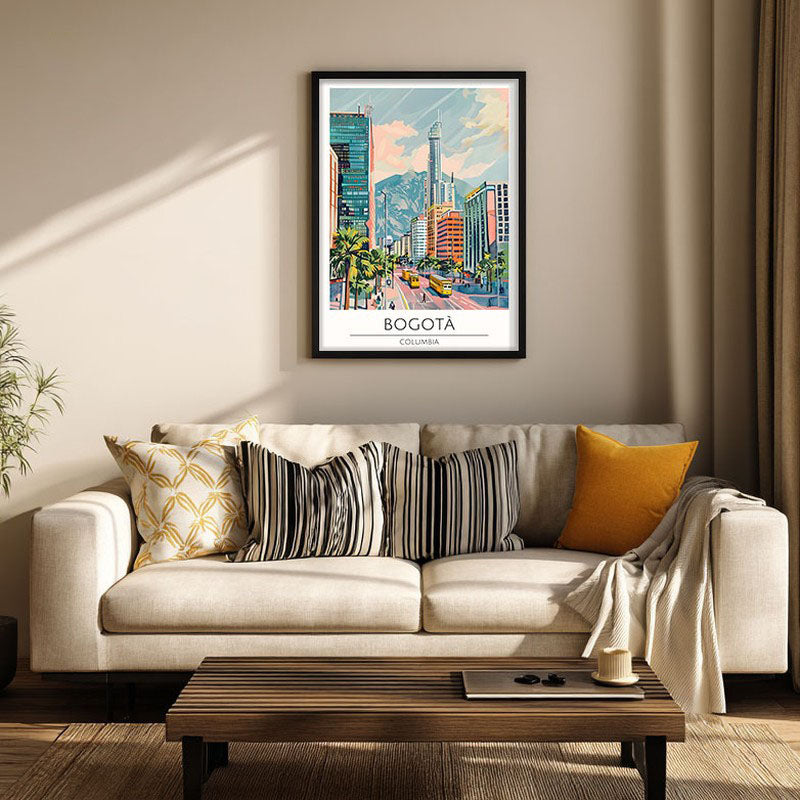 Vintage Bogota Framed Canvas Wall Painting