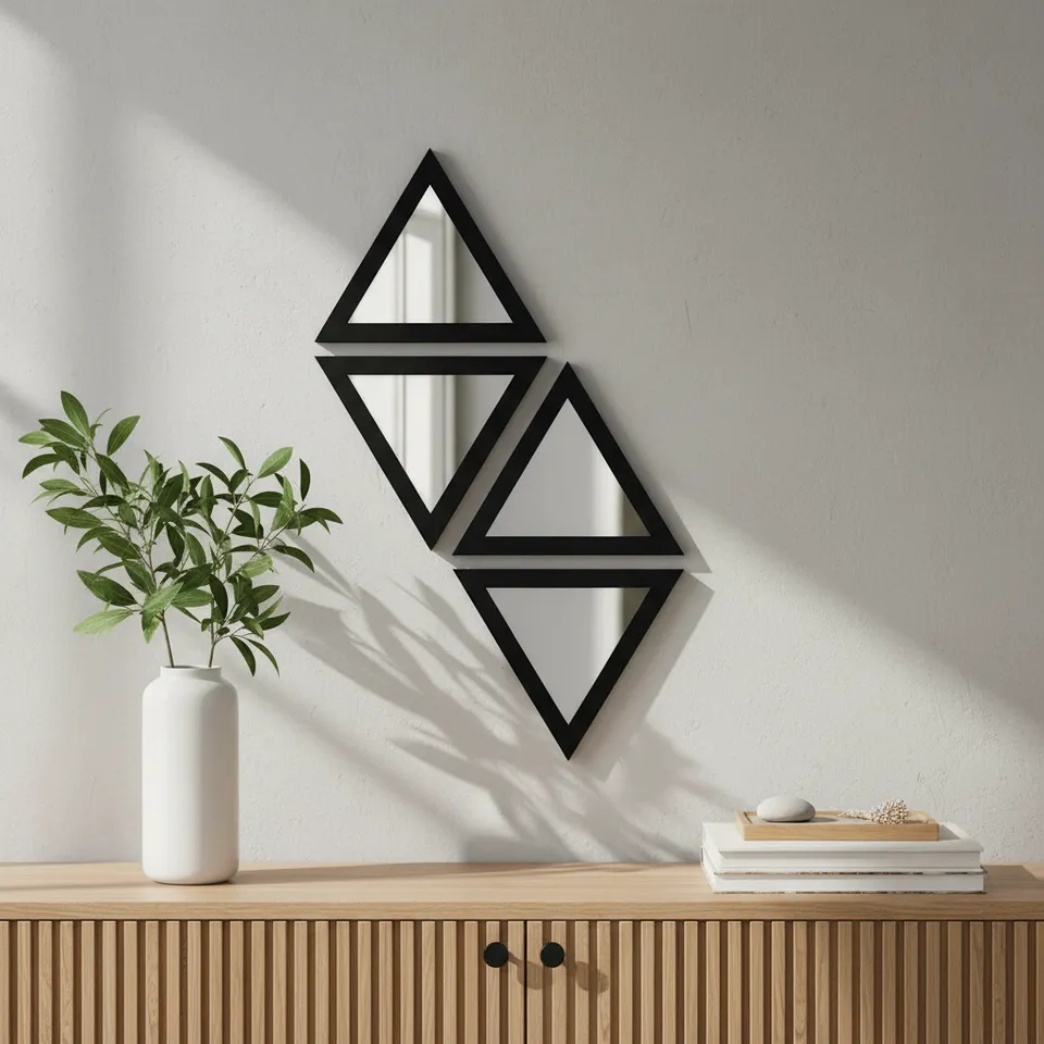 Trio Reflect Wall Mirror (Black) - Set Of Four media 1