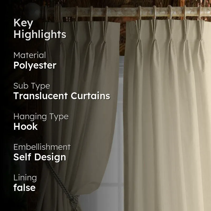 Esme Tab Top Short Width Curtain - Beige media 2