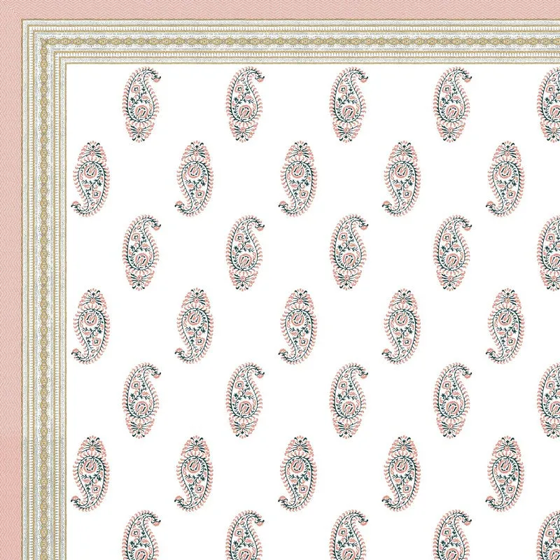 Arta Cotton Bedsheet (Peach,White) - 240 TC media 5