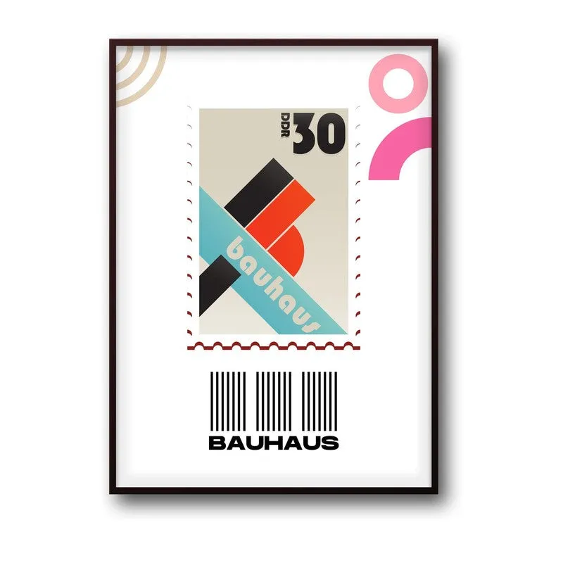 Postal Stamp Archival Canvas Wall Art - Black Frame media 5