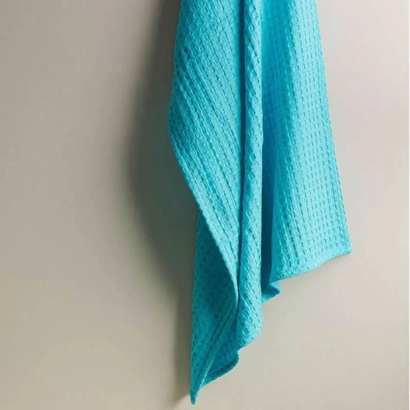 Pebble Glow Textured Waffle Bath Towel - Light Blue media 1