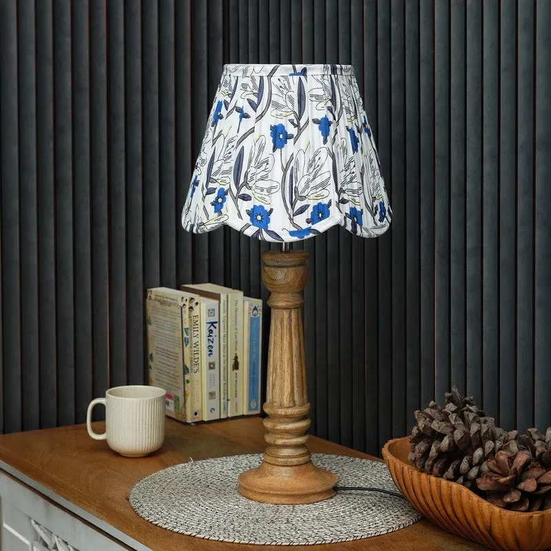 Florabelle Wooden Base Cotton Table Lamp - Multicolor media 3