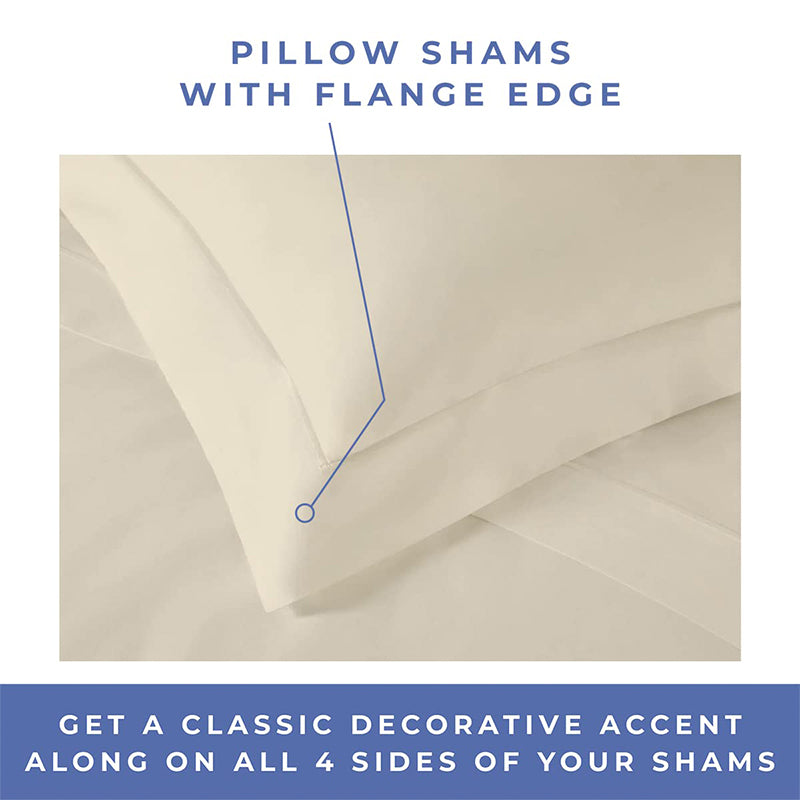 Evelyn 100% Cotton Satin Weave Bedding Set - Ivory - 400 TC media 5