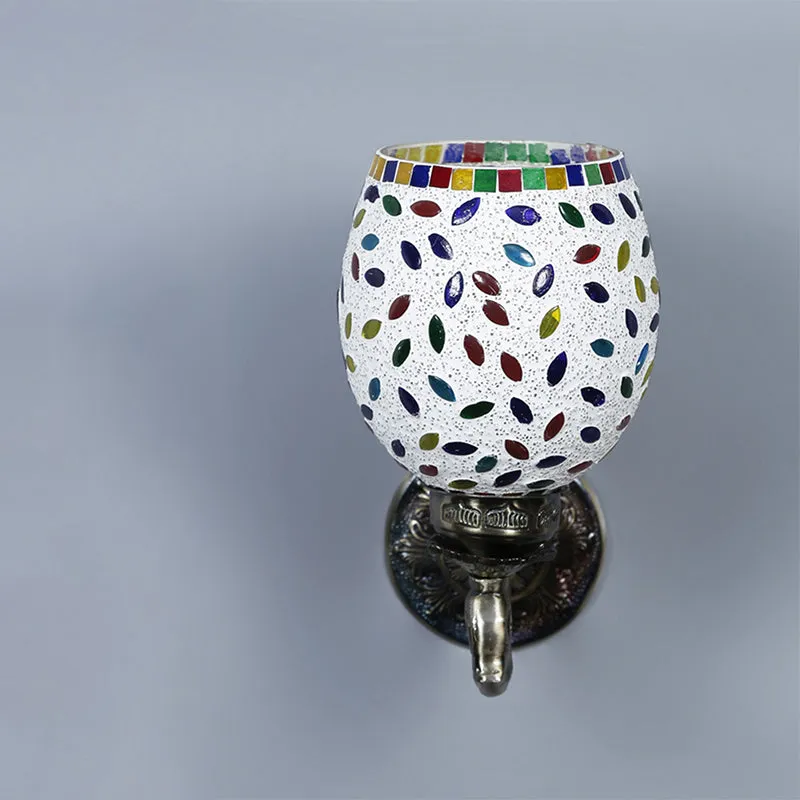 Aesta Retro Mosaic Glass & Metal Wall Lamp media 6