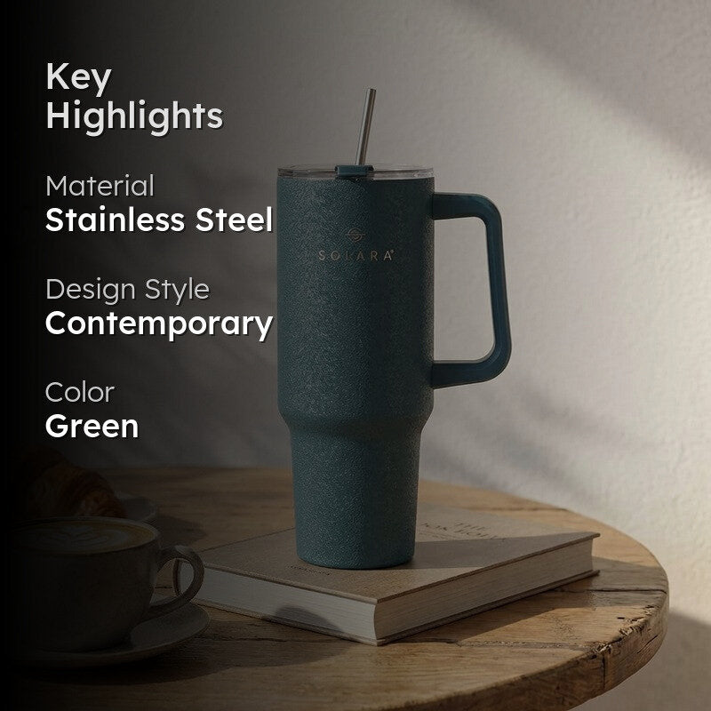 Solara Urban Chill Stainless Steel Tumbler (1200 ML) - Dark Green media 2