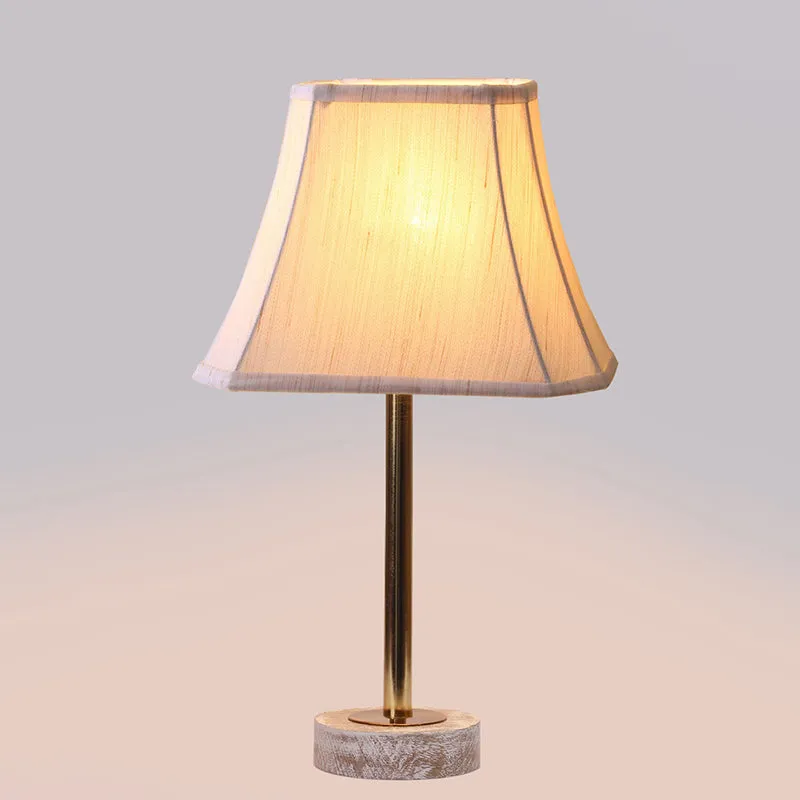Ceylon Rodin Wooden Table Lamp - OffWhite,Gold,White media 5