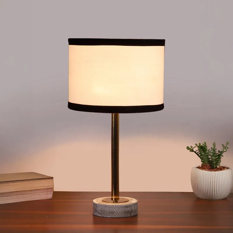 Cotin I Stripe Rodin Wooden Table Lamp - White,Gold media 2