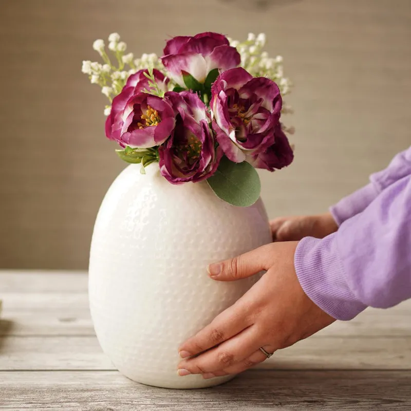 Adya Hammered Oval Vase media 1