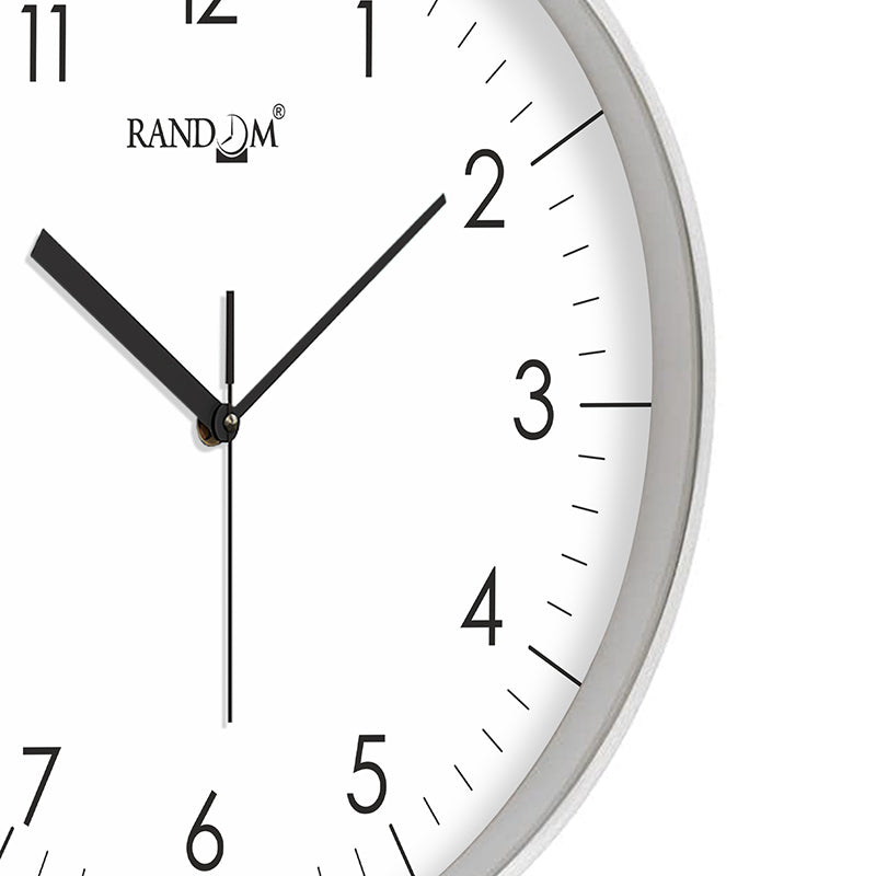Benot Silver Analog Wall Clock - White media 6