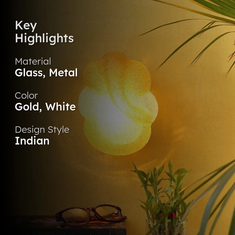Vighnaharta Glow Glass Wall Lamp - Gold media 2