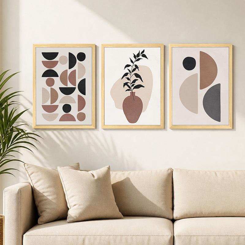 Aestrel Contemporary Abstract Wall Art With Frame - Set Of Three