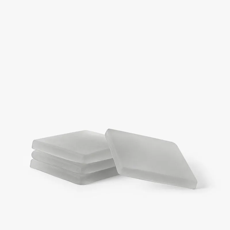 Glossy Diamond Mist Glass Coaster (White) - Set Of Four media 4