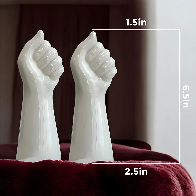 Hand Bouquet Vase (White) - Set Of Two media 7