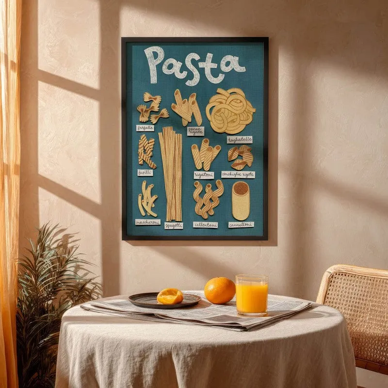 Sades Of Pasta Archival Canvas Wall Art - Black media 4