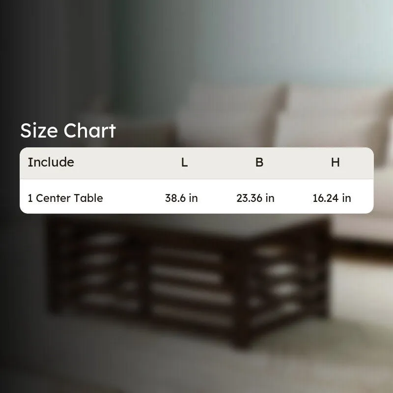 Cenrox Sheesham Wooden Center Table - Coffee Brown media 8
