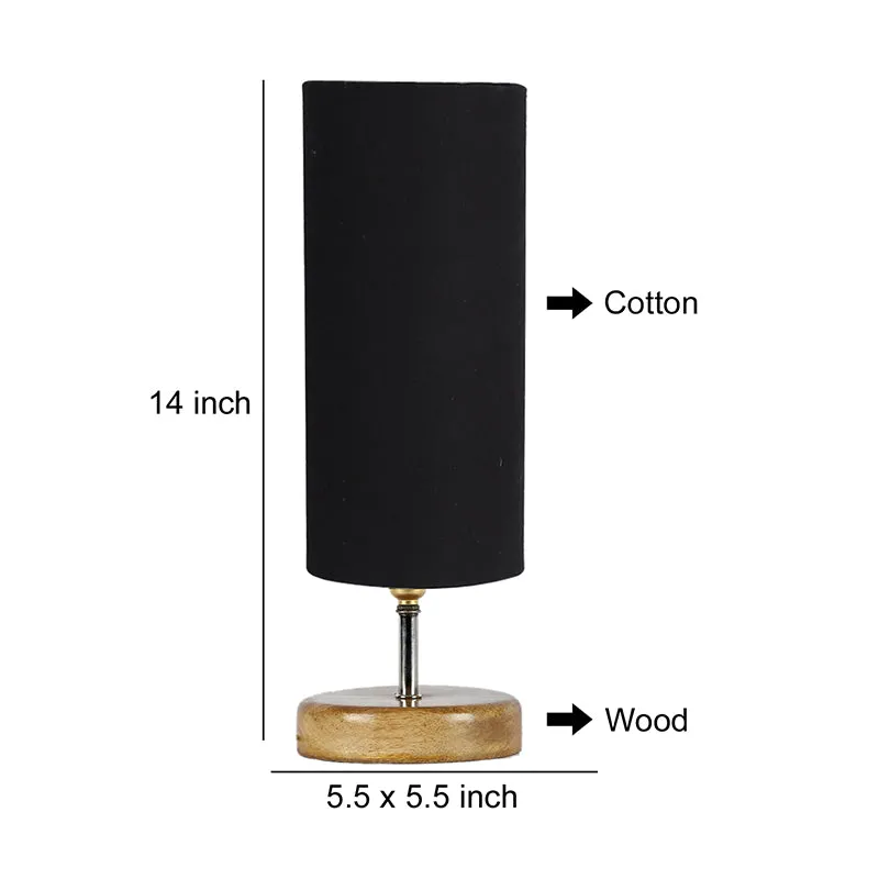 Hisha Wooden Table Lamp - Black,Brown media 5