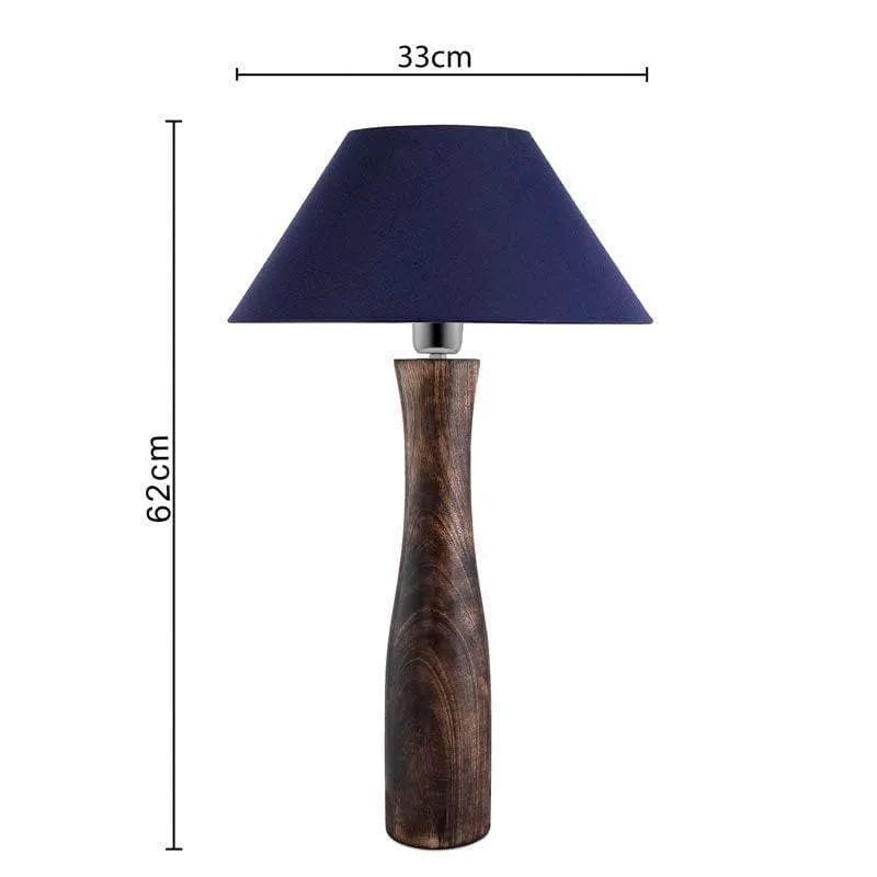 Harmony Glimpse Fabric Table Lamp With Conical Shade - Blue,Brown media 5