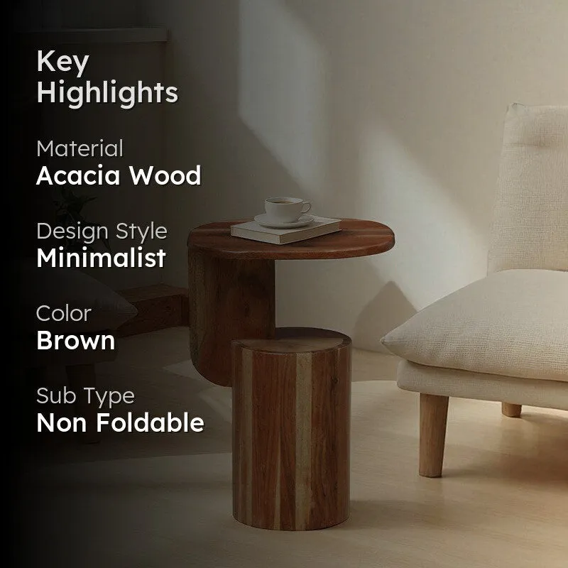 LineaForm Acacia Wood Side & Bedside Tables - Brown media 2