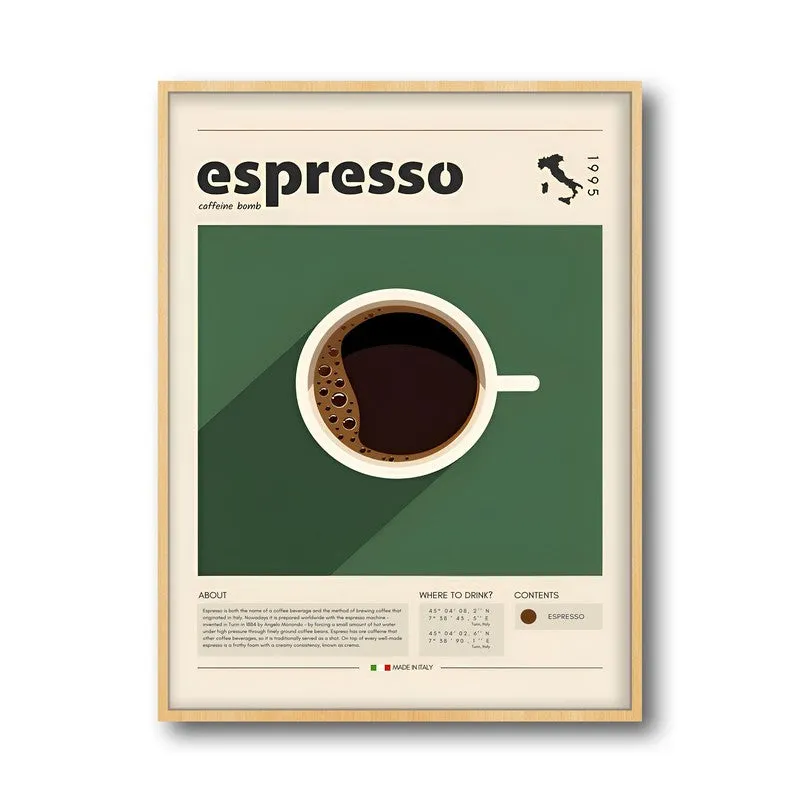 Art Of Espresso Framed Canvas Archival Canvas Wall Painting - Natural Brown Frame media 4