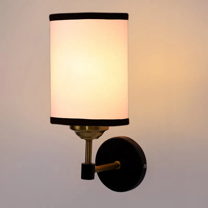 Sienna Sleek Edge Steel & Cotton Wall Lamp - White media 4