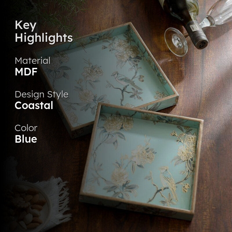 Chroma Floral Serving Tray - Set Of Two media 2