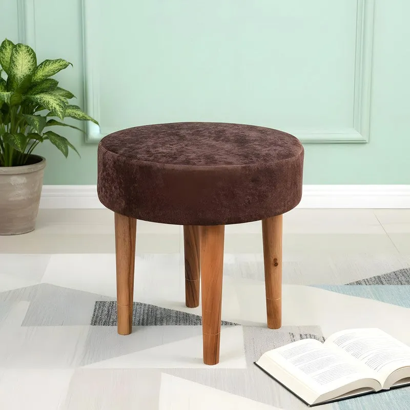 Ozeno Sheesham Wooden Stools (Brown) - Set Of Two media 4