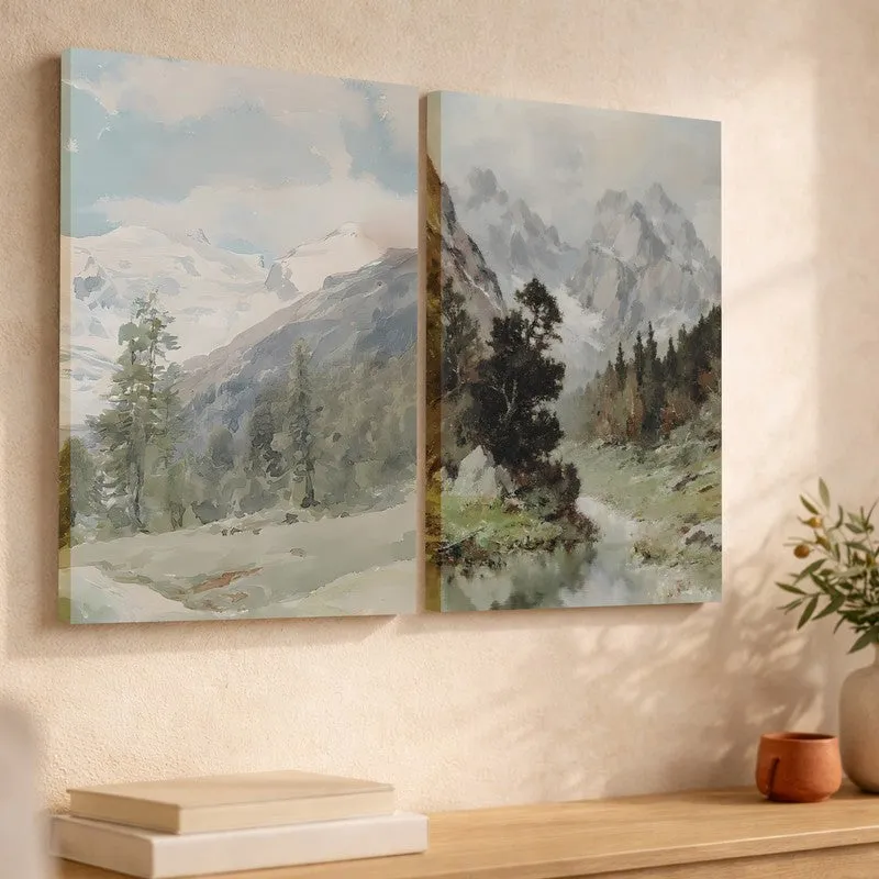 Whispering Hillscape Canvas Wall Art - Set of Two media 3