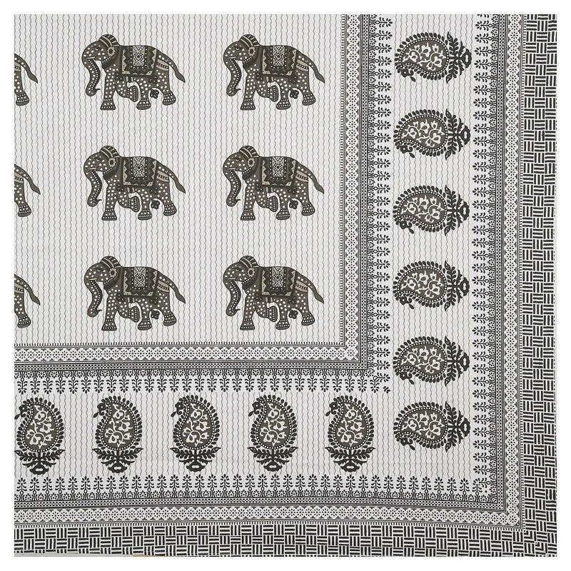 Viraj Ethnic Cotton Bedsheet (Green & White) - 180 TC media 6