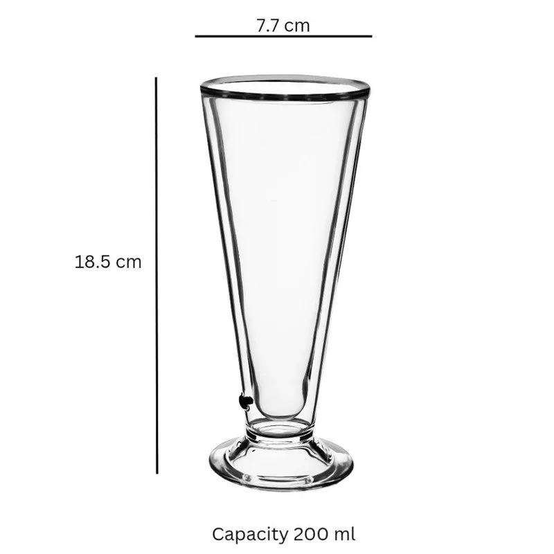 Crystal Shine Flute Beer Glass(200mL) - Set Of Two media 6