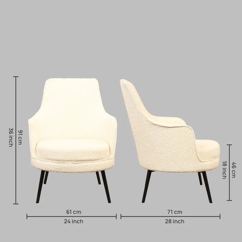Trendra Neem Wood Lounge Chair - White media 9