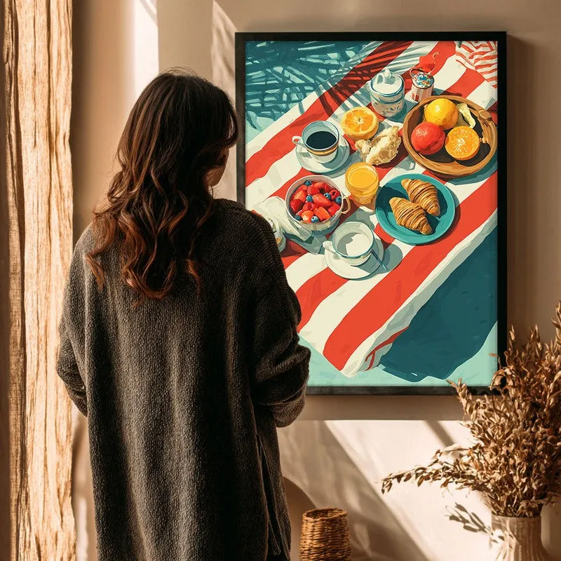 Brunch Bloom Canvas Wall Painting - Black Frame media 4