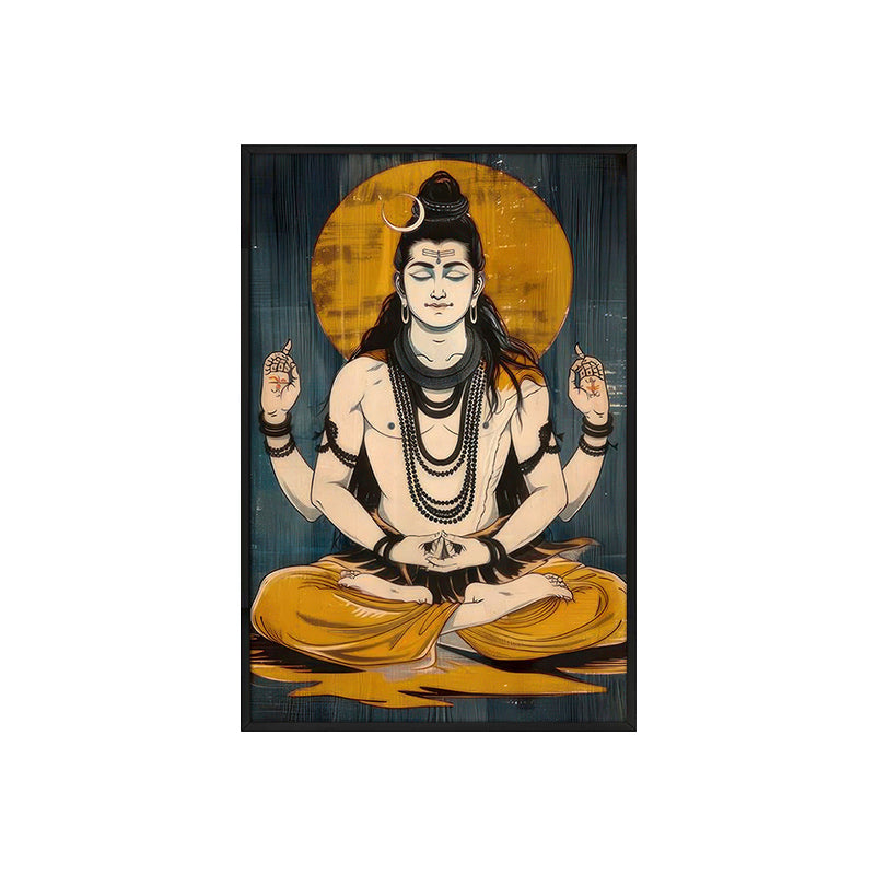 The Tranquil Yogi Wall Painting With Frame media 4
